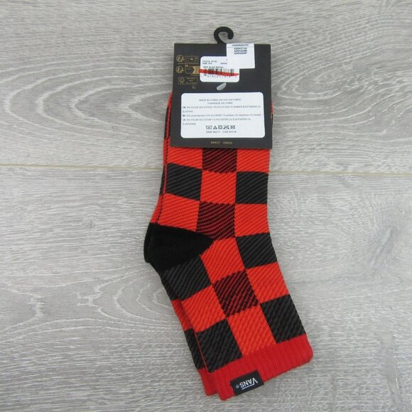 Vans Checkered Plaid Half Crew Socks Women's Size 6.5-10 Red Black (1 Pair) NEW - Picture 9 of 11